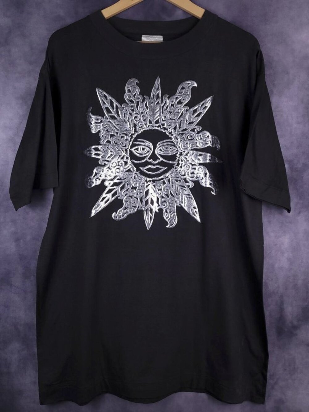 Vintage 80s surf faded 3D puff print southwestern sun Design Zone shirt